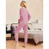 Ekouaer Womens Pajamas Set Ribbed Knit Long Sleeve Pullover Top Jogger Pants Set 2 Piece Lounge Set Sleepwear Tracksuit S-XXL(Pink)
