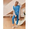 Ekouaer Womens Pajamas Set Ribbed Knit Long Sleeve Pullover Top Jogger Pants Set 2 Piece Lounge Set Sleepwear Tracksuit S-XXL(Royal Blue)