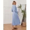 Ekouaer Womens Robe Long Bathrobe Lightweight Soft Knit Kimono Robes Ladies Casual Sleepwear S-3XL(A-light Blue)