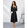Ekouaer Womens Robe Long Bathrobe Lightweight Soft Knit Kimono Robes Ladies Casual Sleepwear S-3XL(Black)