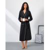 Ekouaer Womens Robe Long Bathrobe Lightweight Soft Knit Kimono Robes Ladies Casual Sleepwear S-3XL(Black)