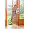 Ekouaer Womens Robe Long Bathrobe Lightweight Soft Knit Kimono Robes Ladies Casual Sleepwear S-3XL(Brown)