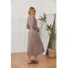 Ekouaer Womens Robe Long Bathrobe Lightweight Soft Knit Kimono Robes Ladies Casual Sleepwear S-3XL(Brown)