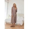 Ekouaer Womens Robe Long Bathrobe Lightweight Soft Knit Kimono Robes Ladies Casual Sleepwear S-3XL(Brown)