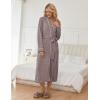 Ekouaer Womens Robe Long Bathrobe Lightweight Soft Knit Kimono Robes Ladies Casual Sleepwear S-3XL(Light Brown)
