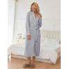 Ekouaer Womens Robe Long Bathrobe Lightweight Soft Knit Kimono Robes Ladies Casual Sleepwear S-3XL(Light Grey)