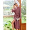 Ekouaer Womens Robe Long Bathrobe Lightweight Soft Knit Kimono Robes Ladies Casual Sleepwear S-3XL(Red)
