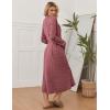 Ekouaer Womens Robe Long Bathrobe Lightweight Soft Knit Kimono Robes Ladies Casual Sleepwear S-3XL(Red)