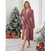 Ekouaer Womens Robe Long Bathrobe Lightweight Soft Knit Kimono Robes Ladies Casual Sleepwear S-3XL(Red)