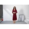 Ekouaer Womens Robe Long Bathrobe Lightweight Soft Knit Kimono Robes Ladies Casual Sleepwear S-3XL(Wine Red)
