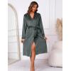 Ekouaer Women’s Robe Long Velvet Long Length Bathrobe Soft Warm Sleepwear Shawl Collar Casual Ladies Loungewear(A_deep Grey)