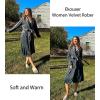 Ekouaer Women’s Robe Long Velvet Long Length Bathrobe Soft Warm Sleepwear Shawl Collar Casual Ladies Loungewear(A_deep Grey)