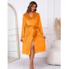 Ekouaer Women’s Robe Long Velvet Long Length Bathrobe Soft Warm Sleepwear Shawl Collar Casual Ladies Loungewear(A_orange)