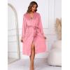 Ekouaer Women’s Robe Long Velvet Long Length Bathrobe Soft Warm Sleepwear Shawl Collar Casual Ladies Loungewear(A_pink)