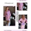 Ekouaer Womens Silk Robe Short Lace Trim Satin Robe 3/4 Sleeve Sexy Kimono Bride Bathrobe Comfy Sleepwear with Pockets(Peach Pink)