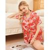 Ekouaer Womens Silk Satin Pajama Sets Soft Short Sleeve Button Down Sleepwear Top and Shorts 2 Piece Pjs Lounge Set(Christmas Red Deer)