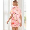 Ekouaer Womens Silk Satin Pajama Sets Soft Short Sleeve Button Down Sleepwear Top and Shorts 2 Piece Pjs Lounge Set(Floral Pink)