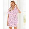 Ekouaer Womens Silk Satin Pajama Sets Soft Short Sleeve Button Down Sleepwear Top and Shorts 2 Piece Pjs Lounge Set(Floral Pink Yellow)