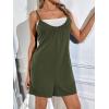 Ekouaer Womens Summer Casual Sleeveless Romper Adjustable Spaghetti Strap Shorts Jumpsuits with Pockets 2025 Clothes(Army Green)