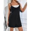 Ekouaer Womens Summer Casual Sleeveless Romper Adjustable Spaghetti Strap Shorts Jumpsuits with Pockets 2025 Clothes(Black)