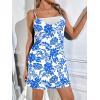 Ekouaer Womens Summer Casual Sleeveless Romper Adjustable Spaghetti Strap Shorts Jumpsuits with Pockets 2025 Clothes(Blue Floral)