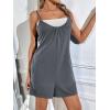 Ekouaer Womens Summer Casual Sleeveless Romper Adjustable Spaghetti Strap Shorts Jumpsuits with Pockets 2025 Clothes(Grey)