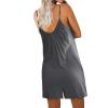 Ekouaer Womens Summer Casual Sleeveless Romper Adjustable Spaghetti Strap Shorts Jumpsuits with Pockets 2025 Clothes(Grey)