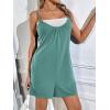 Ekouaer Womens Summer Casual Sleeveless Romper Adjustable Spaghetti Strap Shorts Jumpsuits with Pockets 2025 Clothes(Light Green)