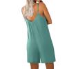 Ekouaer Womens Summer Casual Sleeveless Romper Adjustable Spaghetti Strap Shorts Jumpsuits with Pockets 2025 Clothes(Light Green)