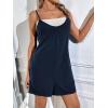 Ekouaer Womens Summer Casual Sleeveless Romper Adjustable Spaghetti Strap Shorts Jumpsuits with Pockets 2025 Clothes(Navy Blue)