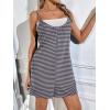 Ekouaer Womens Summer Casual Sleeveless Romper Adjustable Spaghetti Strap Shorts Jumpsuits with Pockets 2025 Clothes(Striped)