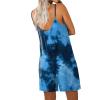 Ekouaer Womens Summer Casual Sleeveless Romper Adjustable Spaghetti Strap Shorts Jumpsuits with Pockets 2025 Clothes(Tie Dye Blue)