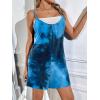 Ekouaer Womens Summer Casual Sleeveless Romper Adjustable Spaghetti Strap Shorts Jumpsuits with Pockets 2025 Clothes(Tie Dye Blue)