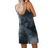 Ekouaer Womens Summer Casual Sleeveless Romper Adjustable Spaghetti Strap Shorts Jumpsuits with Pockets 2025 Clothes(Tie Dye Grey)