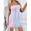 Ekouaer Womens Summer Casual Sleeveless Romper Adjustable Spaghetti Strap Shorts Jumpsuits with Pockets 2025 Clothes(Tie Dye Pink)