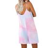 Ekouaer Womens Summer Casual Sleeveless Romper Adjustable Spaghetti Strap Shorts Jumpsuits with Pockets 2025 Clothes(Tie Dye Pink)