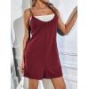 Ekouaer Womens Summer Casual Sleeveless Romper Adjustable Spaghetti Strap Shorts Jumpsuits with Pockets 2025 Clothes(Wine Red)