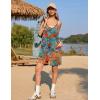 Ekouaer Womens Summer Casual Sleeveless Rompers Loose Spaghetti Strap Shorts Overalls Outfits 2025 Jumpsuits With Pockets(Green Tropical Print)