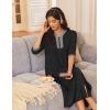 Ekouaer Women’s Zipper Robe 3/4 Sleeves Housecoat Full Length Nightgown Soft Loungewear Robe with Pockets(Black, 3X-Large)