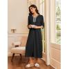 Ekouaer Women’s Zipper Robe 3/4 Sleeves Housecoat Full Length Nightgown Soft Loungewear Robe with Pockets(Black, 3X-Large)