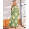 Ekouaer Zip Up Robes for Women Short Waffle Bathrobe Lightweight house coat 3/4 Sleeve Soft Nightgown with Pockets S-3XL(Green Floral)