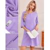 Ekouaer Zip Up Robes for Women Short Waffle Bathrobe Lightweight house coat 3/4 Sleeve Soft Nightgown with Pockets S-3XL(Lavender)