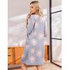 Ekouaer Zip Up Robes for Women Short Waffle Bathrobe Lightweight house coat 3/4 Sleeve Soft Nightgown with Pockets S-3XL(Light Purple Floral)