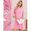 Ekouaer Zip Up Robes for Women Short Waffle Bathrobe Lightweight house coat 3/4 Sleeve Soft Nightgown with Pockets S-3XL(Pink)