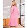 Ekouaer Zip Up Robes for Women Short Waffle Bathrobe Lightweight house coat 3/4 Sleeve Soft Nightgown with Pockets S-3XL(Pink)