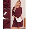 Ekouaer Zip Up Robes for Women Short Waffle Bathrobe Lightweight house coat 3/4 Sleeve Soft Nightgown with Pockets S-3XL(Red)
