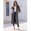 Ekouaer Zipper Robes for Women 3/4 Sleeve Bathrobe Lightweight House Coats for Women with Pockets Long Moo Moo Nightgown(Deep Gray)
