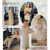 Ekouaer Zipper Robes for Women 3/4 Sleeve Bathrobe Lightweight House Coats for Women with Pockets Long Moo Moo Nightgown(Khaki)
