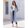 Ekouaer Zipper Robes for Women 3/4 Sleeve Bathrobe Lightweight House Coats for Women with Pockets Long Moo Moo Nightgown(Light Blue)