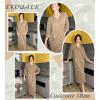 Ekouaer Zipper Robes for Women 3/4 Sleeve Bathrobe Lightweight House Coats for Women with Pockets Long Moo Moo Nightgown(Light Brown)